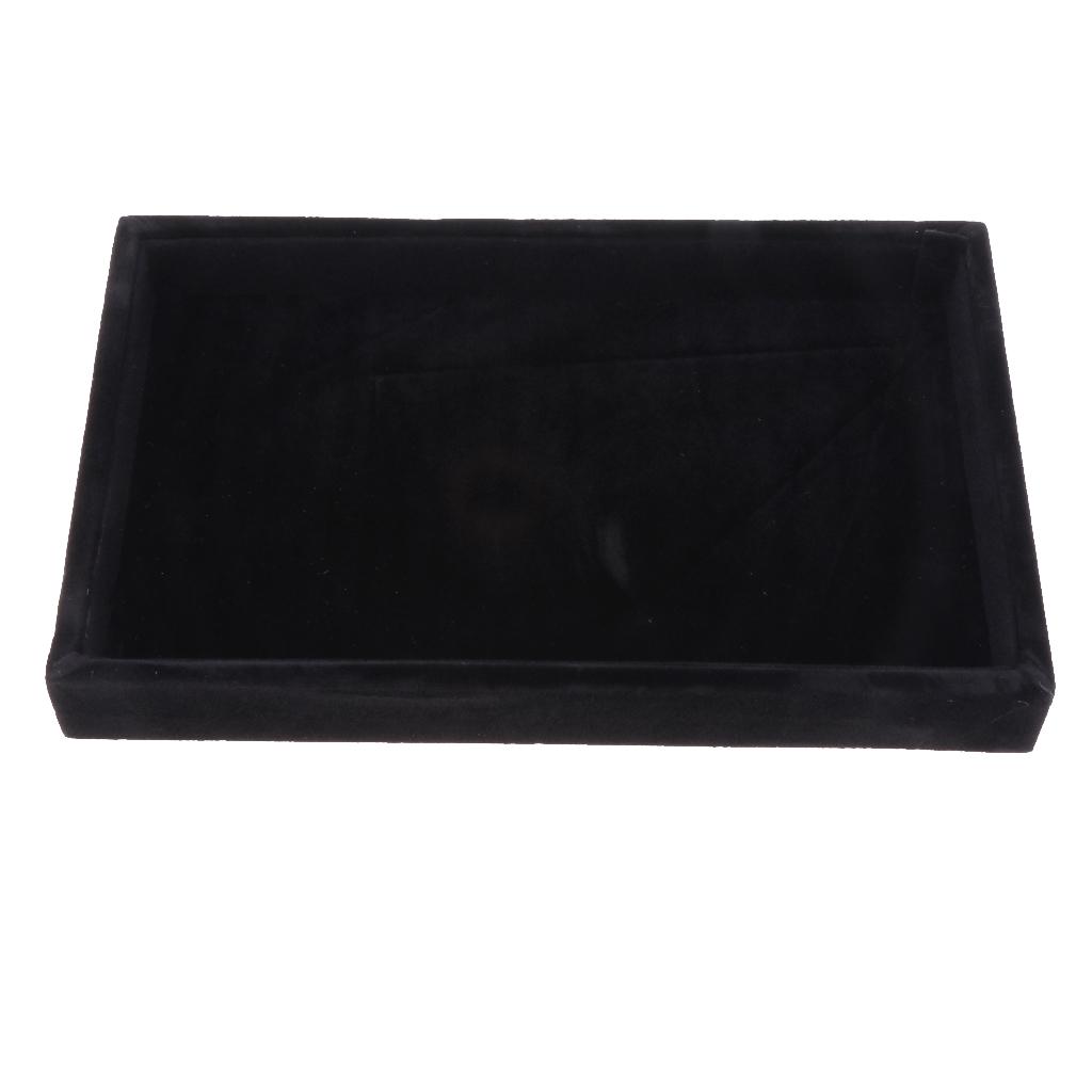 2 Pieces Velvet Necklace Bracelet Earring Anklet Jewelry Display Tray Case