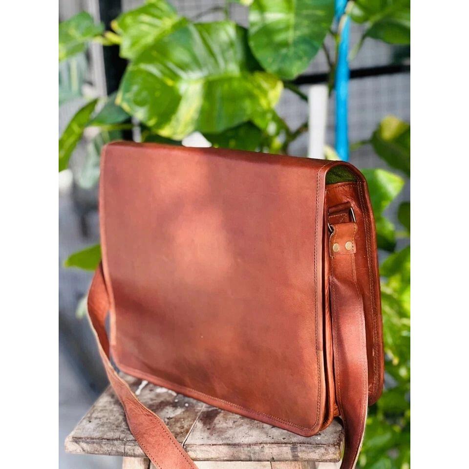 Men's Bravo Leather Vintage Laptop Messenger Handmade Briefcase Bag Satchel