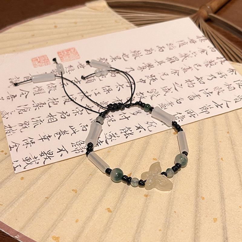 

Модный браслет-бабочка в китайском стиле: Женские легкие роскошные плетеные украшения из бисера S499 белый