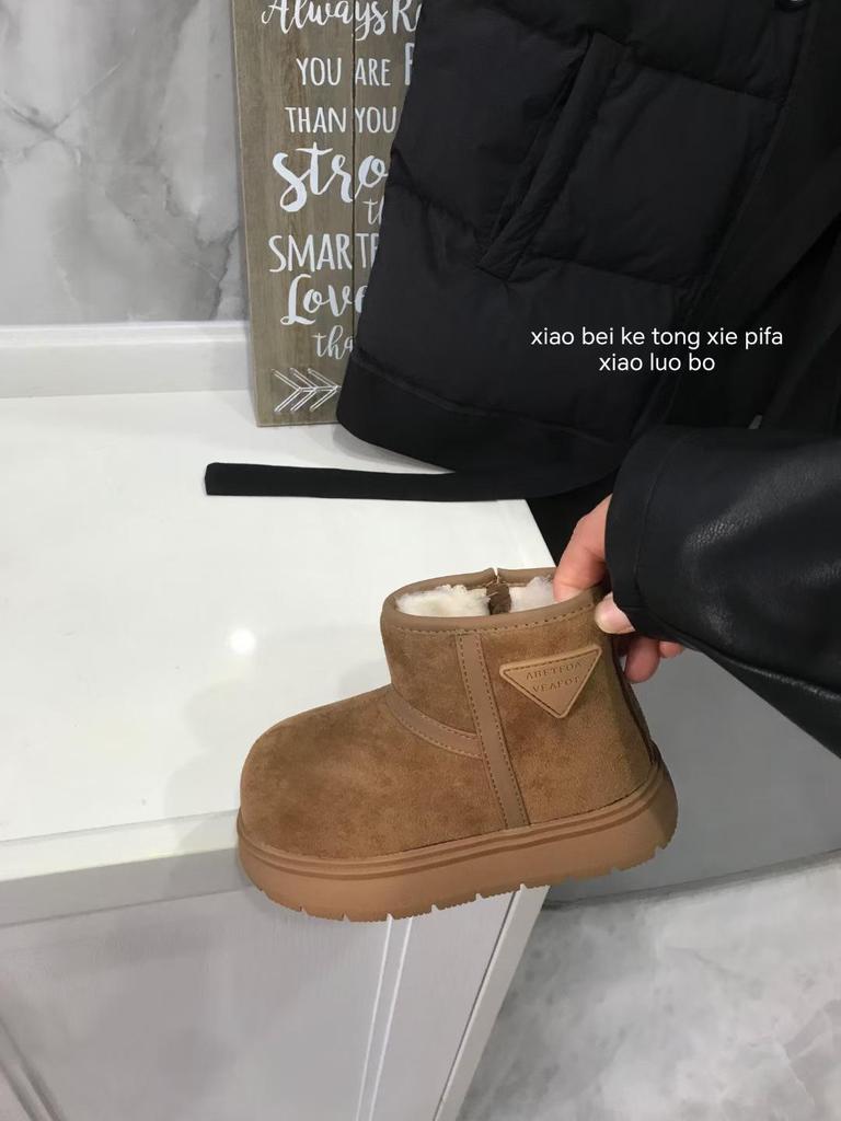 Baumwollgepolsterte Kinder-Schneestiefel 2025: Retro-Winterstil für Jungen und Mädchen