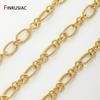 18K Gold Plated Brass Twisted Oval Link Chain,Chunky Hip Hop Punk Link Chain for Jewelry Making Supplies,DIY Jewelry Materials