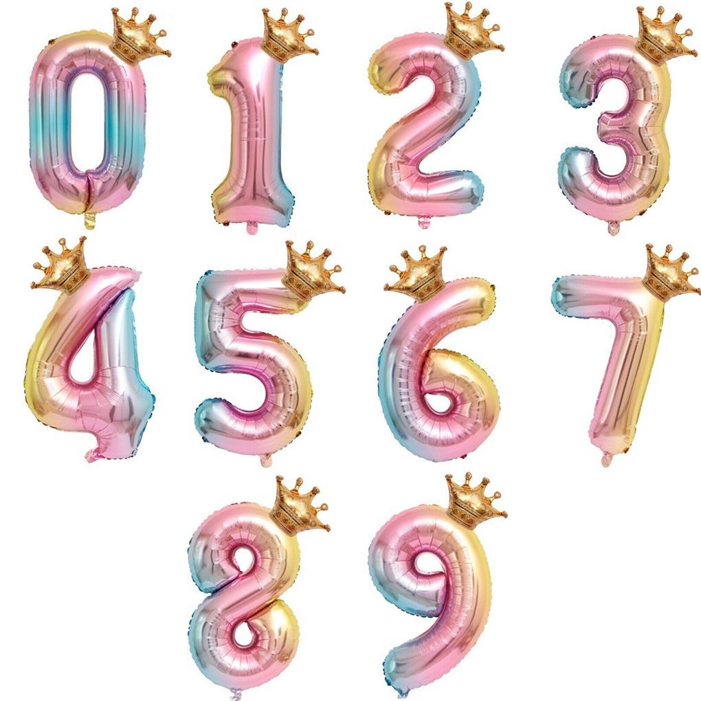 Party Balloon with Gradient Color Birthday Party Decor Aluminum Foil Balloon 32 Inch