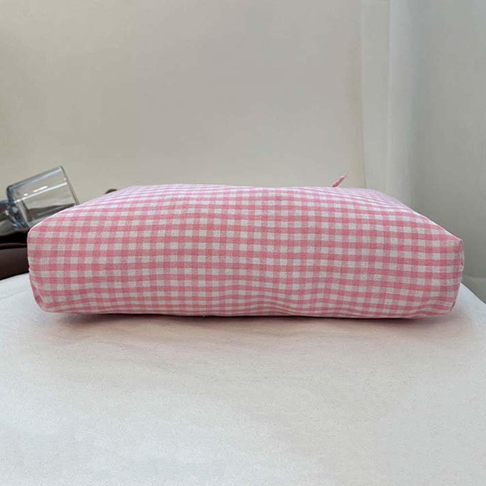 Sweet Plaid Cloth Vest Pouch Lattice Women Floral Handbag Simple Tote Bag  Summer