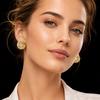 Gold-Plated Geometric Stud Earrings: High-End European & American Style, Personalized Fashion for Beach Vacations