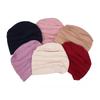 Solid Color Women Elastic Cotton Fold Turban Hat Soft Bonnet Muslim Hijab Ladies Head Wrap Warm Beanies Chemo Hat