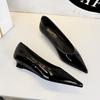 European American banquet women's shoes pointed commuter casual shallow mouth versatile flat-bottomed tapered heel shoes