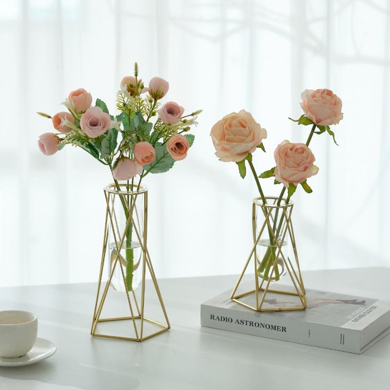 Home Decorations: Living Room Desktop Flower Arranger Table Dried Flowers Artificial Flower Vase