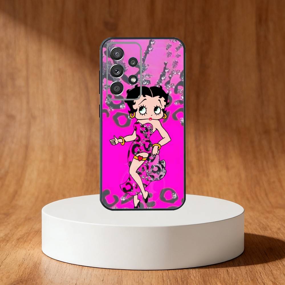 B-Betty Cute B-Boop Phone Case For Samsung S25,S24,S21,S22,S23,S30,Ultra,S20,Plus,Fe,Note,10,9,5G Black Cover