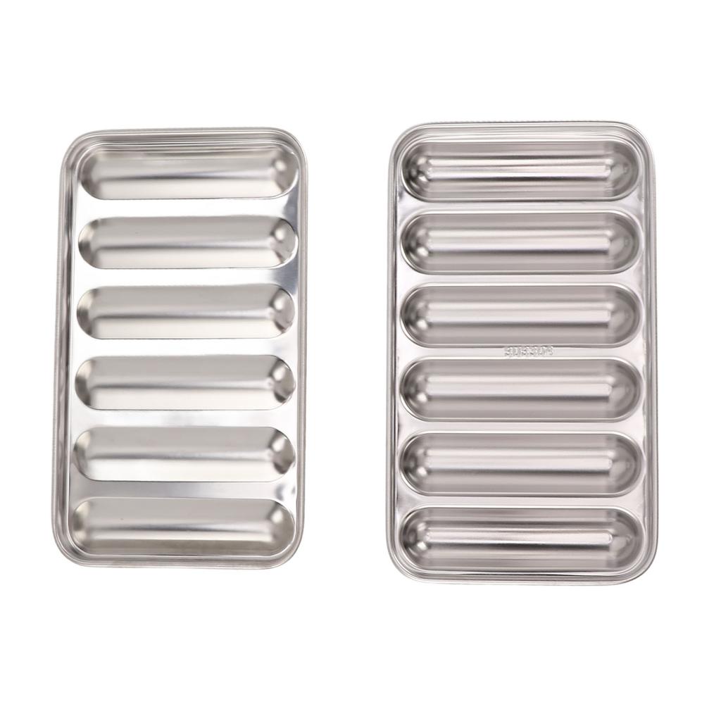 DIY Hot Dog Baking Pans Metal Sausage Baking Mold 6 Cavity Steaming DIY Hot Dog Mold
