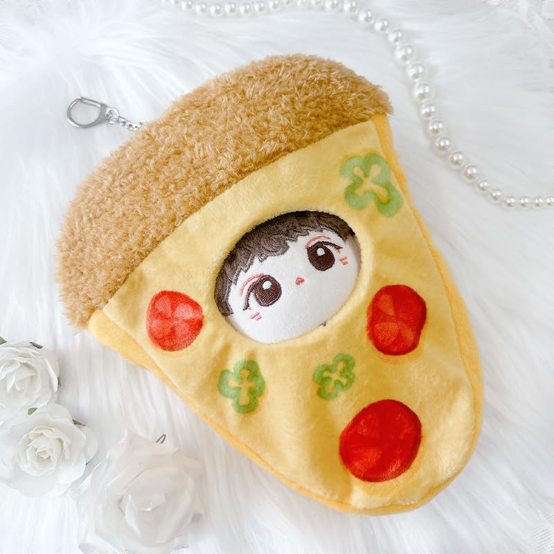 Pizza-shaped stuffed animal costume [for 10-15cm figures] by g.triger. For use with "Oshi-Nui" (snuggling). [Product]