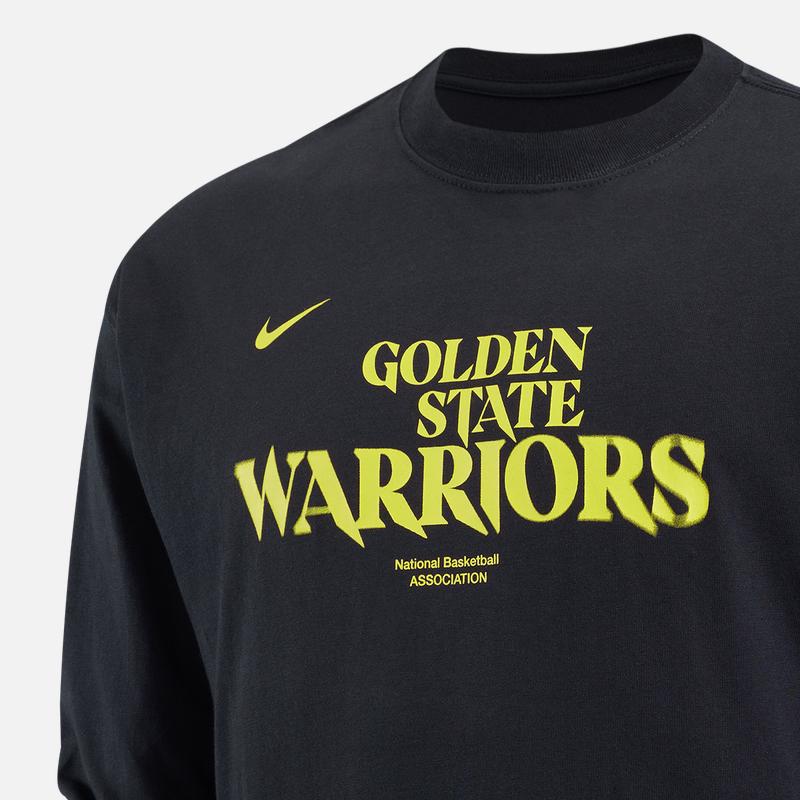 Nike X NBA Golden State Warriors Letter Print Loose Fit Crew Neck Long Sleeve T-Shirt Men Tops Black HJ2745-010