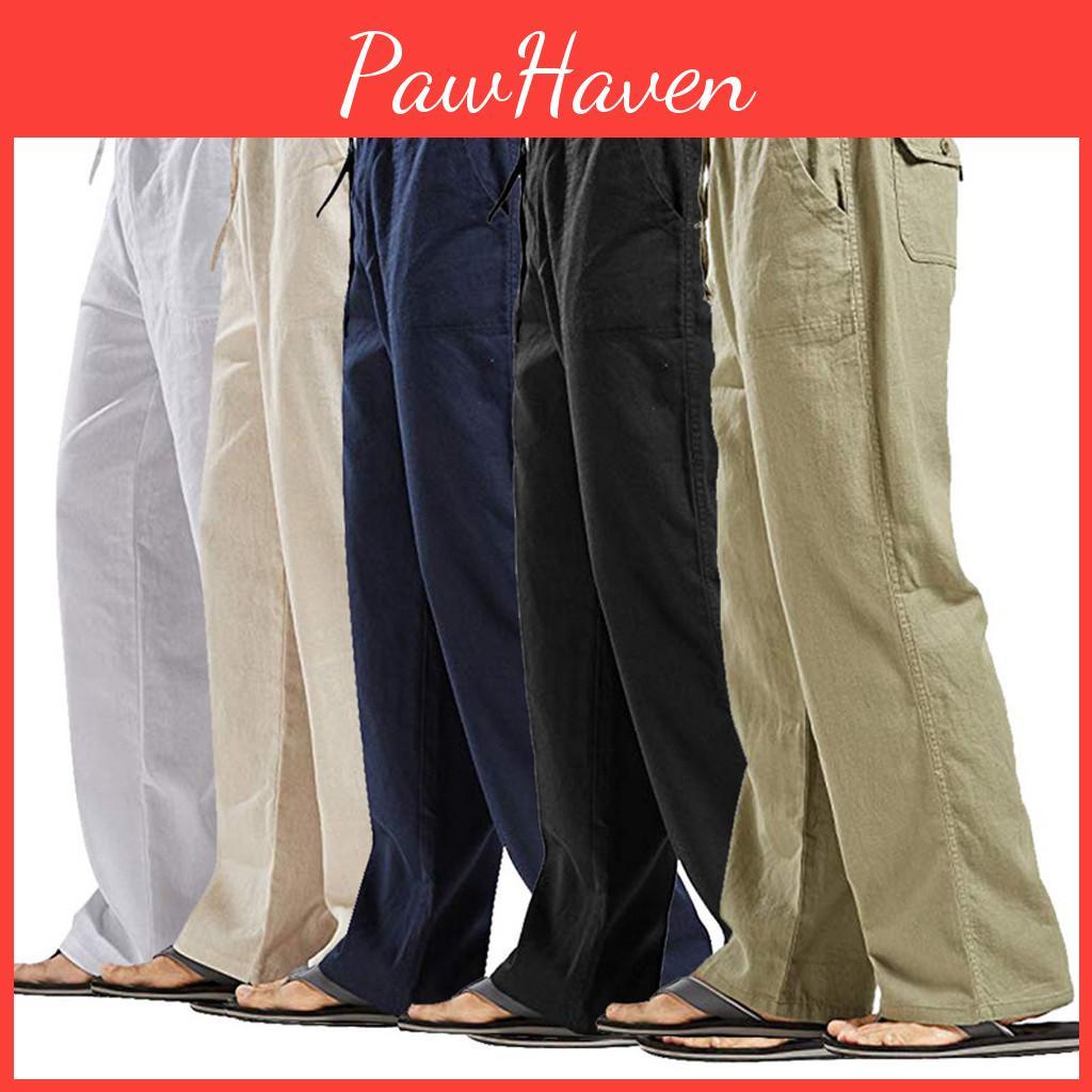 Europe And The United States Mens Linen Casual Pants Spring And Fall Mens Cotton And Linen Casual Pants