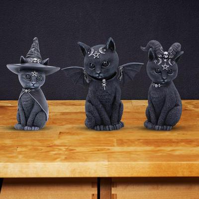 Halloween Magic Cat Resin Crafts Διακοσμητικά Επιτραπέζιου Γλυπτού Ζώου Γλυπτά αγάλματα γατών για προμήθειες διακόσμησης πάρτι στον κήπο του σπιτιού