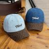 Leopard Print Splicing Denim Baseball Cap Children's New Wide Brim Show Face Small Couple Hip-hop Cap Male Tide