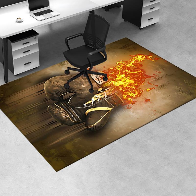 Feuerball Stuhlmatte: Büroteppich, Übergröße Teppich für Heimdekor, Sofamatte, Schreibtischschutz, Geschenkidee für jedes Zimmer