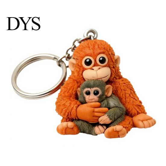Monkey Keychain 1/2Pcs Pendant Plush Charm Key Chain Everyday Use Keys Backpack Purse Car Bag Decoration Mini Accessory Print