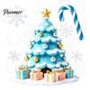 Santa Claus Window Decals Christmas Static Clings, Reusable Stickers with Snowman Clings Xmas Tree Patterns, Removable Glass for Holiday Home