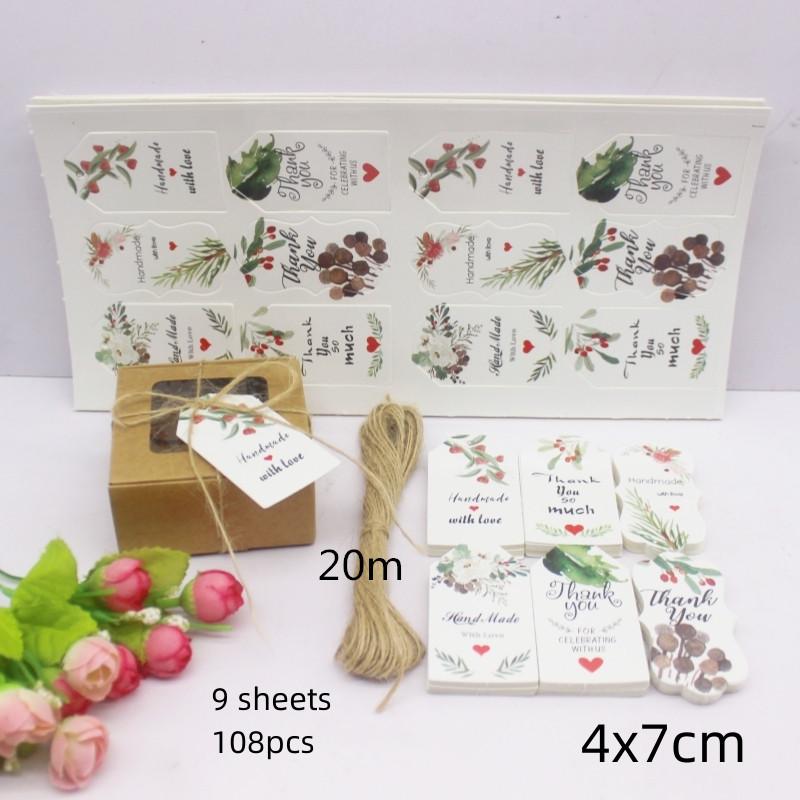 Große Dankeschön-Geschenkanhänger mit Blumendruck, weiße Papierkarten, „Danke, dass Sie mit uns gefeiert haben“, Party-Geschenkverpackungszubehör, 54 Stück