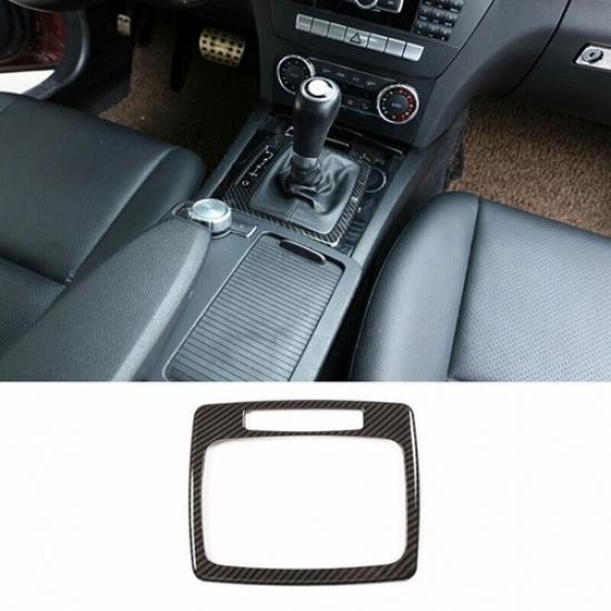 For Benz C-Class W204 2008-2014 ABS Carbon Fiber Console Gear Shift Cover Trim