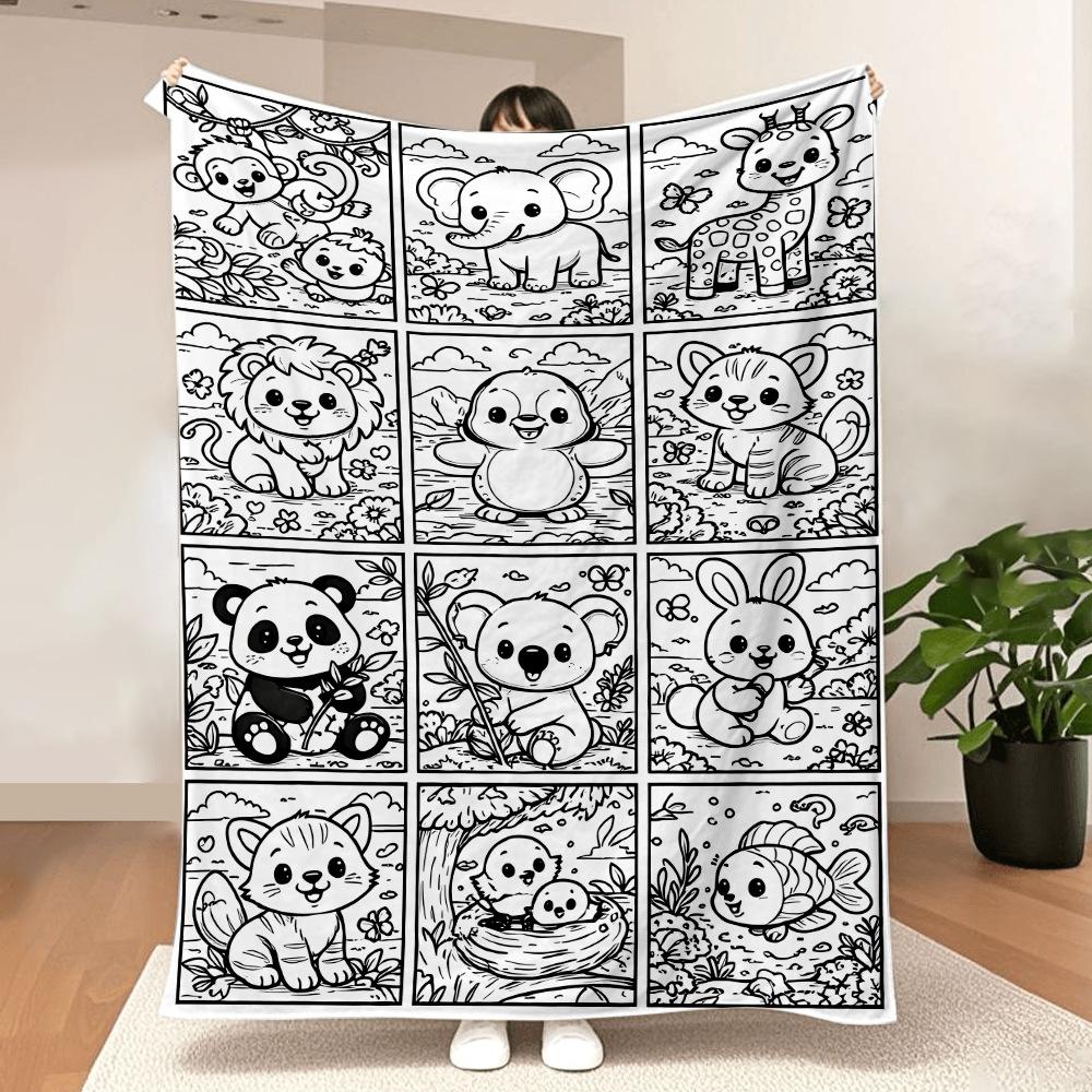 Halloween blanket Cartoon printed bear blanket Animation peripheral blanket Sofa blanket