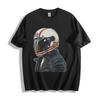 Vintage Biker Helma Tričko - Retro Racer Art Unisex Tričko