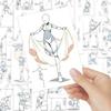 64 Sheets Dynamic Art Student Stickers: Hand-Drawn Human Body, Self-Adhesive, for Creative Projects