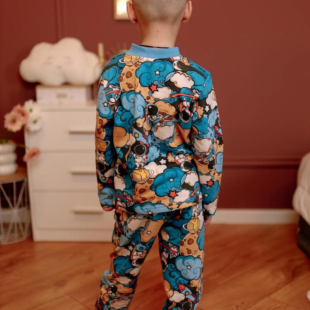 Boys’ Pajama Set – Warm Fleece Lining, Snap Top, Printed Design, Demi-season, 6077-024-33-4 HC