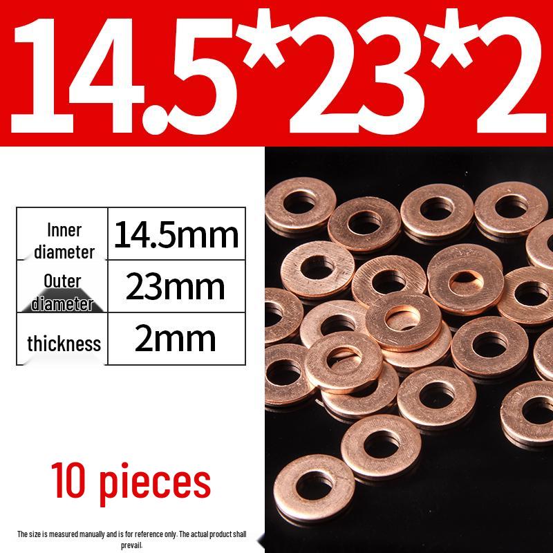 2mm Pure Red Copper Sealing Ring Marine Instrument Flat Washer