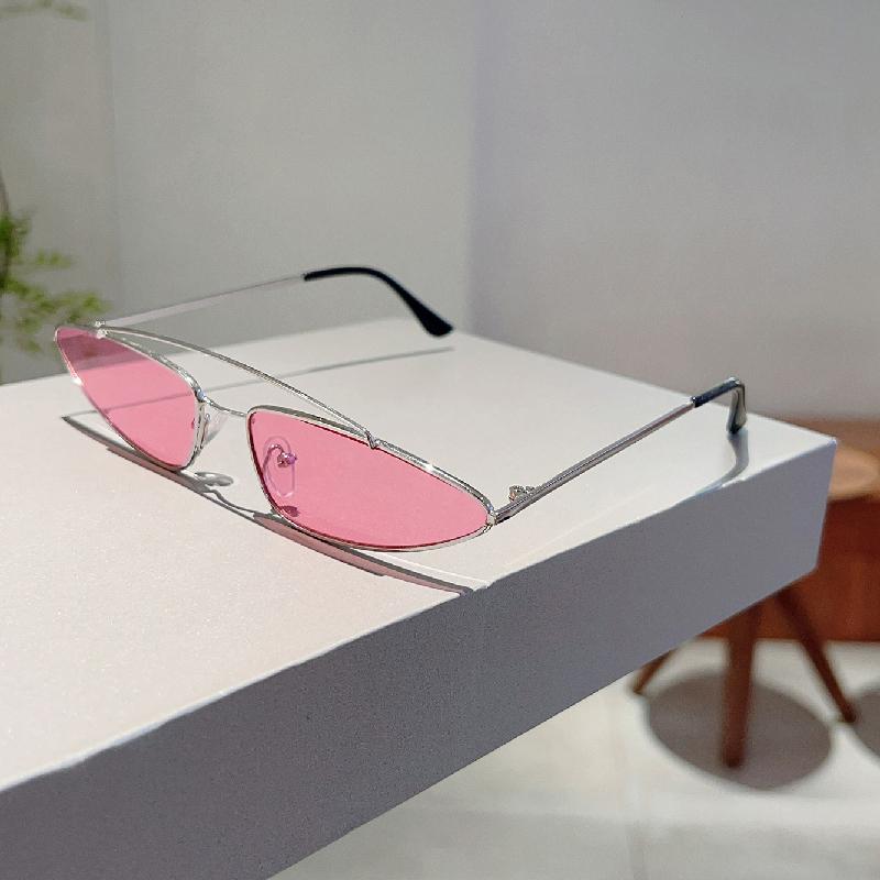 Triangle Shaped Sunglasses Men New Fashion Vintage Solid Color Sun Glasses Women Retro Double Bridge Brand Design Shades