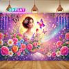 2D Magical Garden and Butterflies Background Cloth Photo Booth Prop