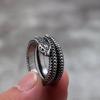 Vintage Stainless Steel 3D Snake Ring Unisex Punk Style Circle Band