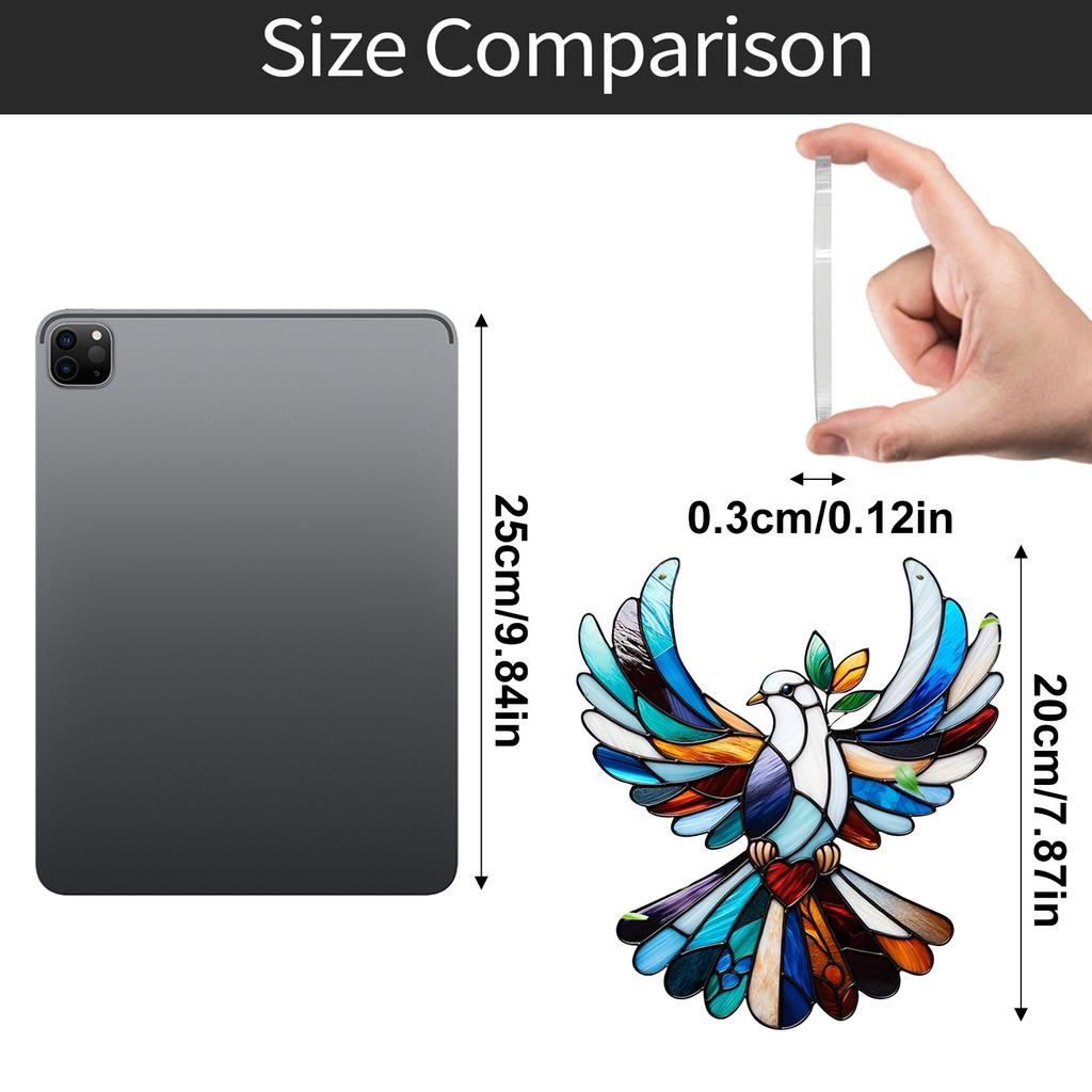 Crystal Sky Stained Art Ornament, Crystal Inspired Acrylic Bird Hanging Decoration, Diamond Art Bird Window Hanging, For Gardens Indoor Window