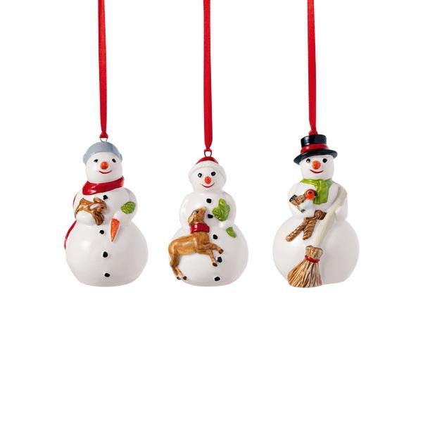 Set of 3 Christmas ornaments Snowmen Nostalgic Ornaments Villeroy & Boch