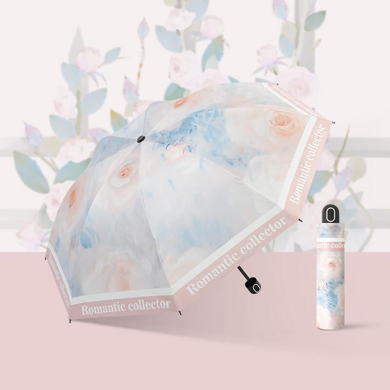 Tian Ai Rose Oil Painting UV Protection All-Weather Umbrella