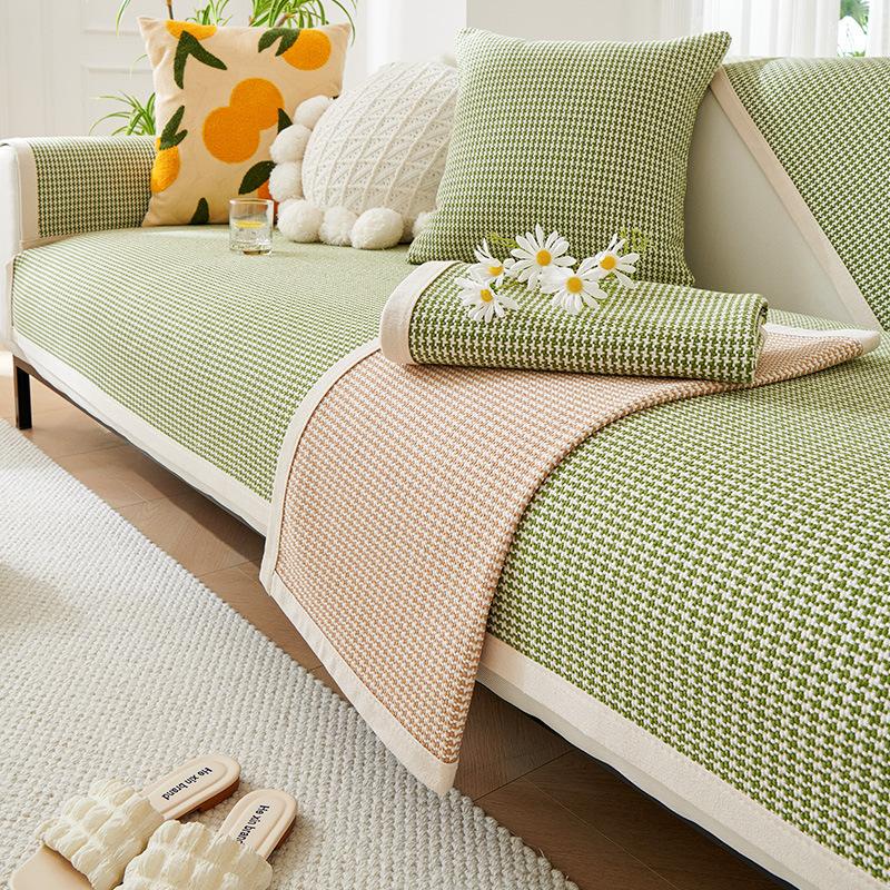 Cotton Sofa Cushion Four Seasons Universal Non-Slip Fabric Linen Coarse Cloth Modern Simple Cover Cover Backrest Cover Towel Cushion