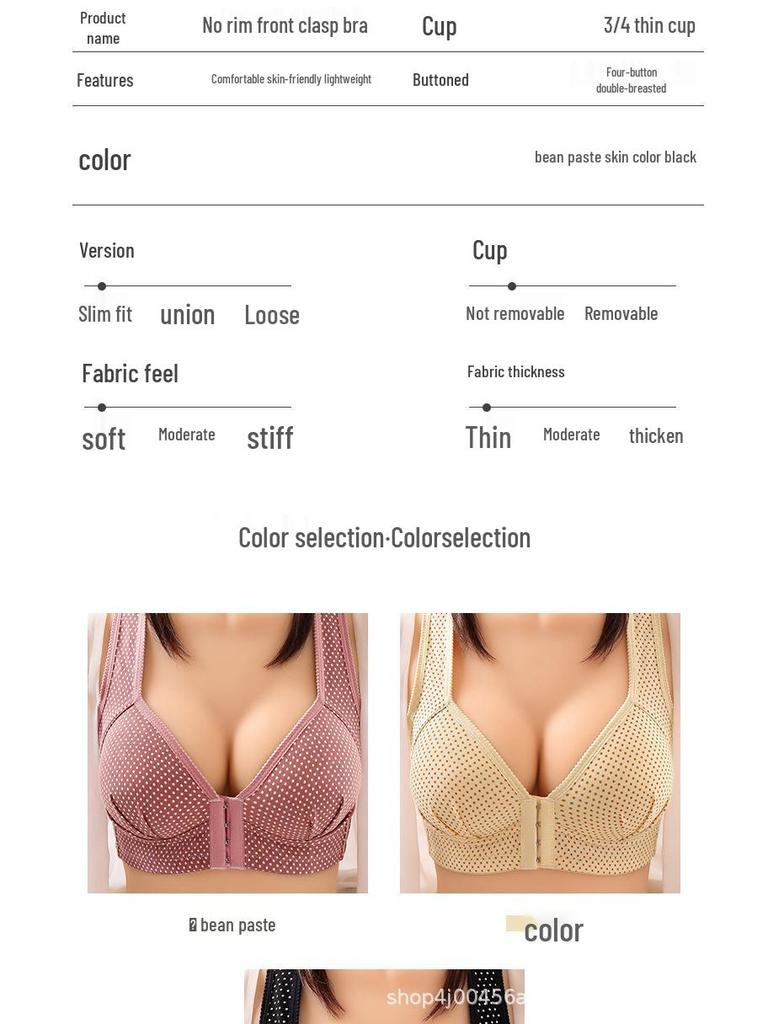 Plus Size Wire-Free Front Closure Bra with Side Support and Underarm Fat Coverage