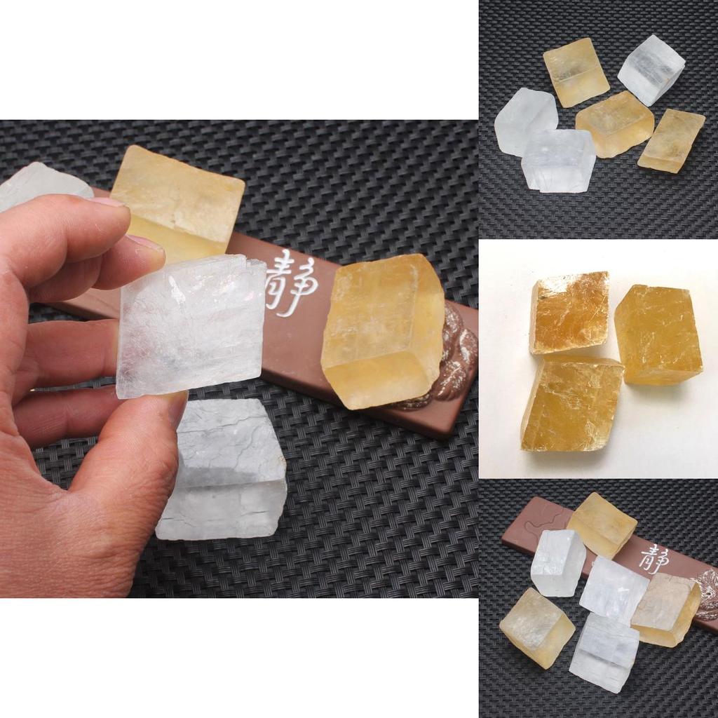 Stunning Yellow White Optic Calcite Cubes Natural Crystal Stones For Home Decor