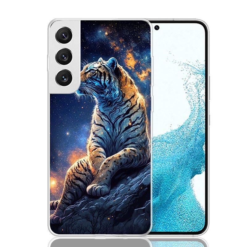 Ferocious Tiger Animal Phone Case For Samsung Galaxy S25 S24 S23 S22 S21 FE S20 Ultra S10 Plus Art Customized Coque Capa S24 S23