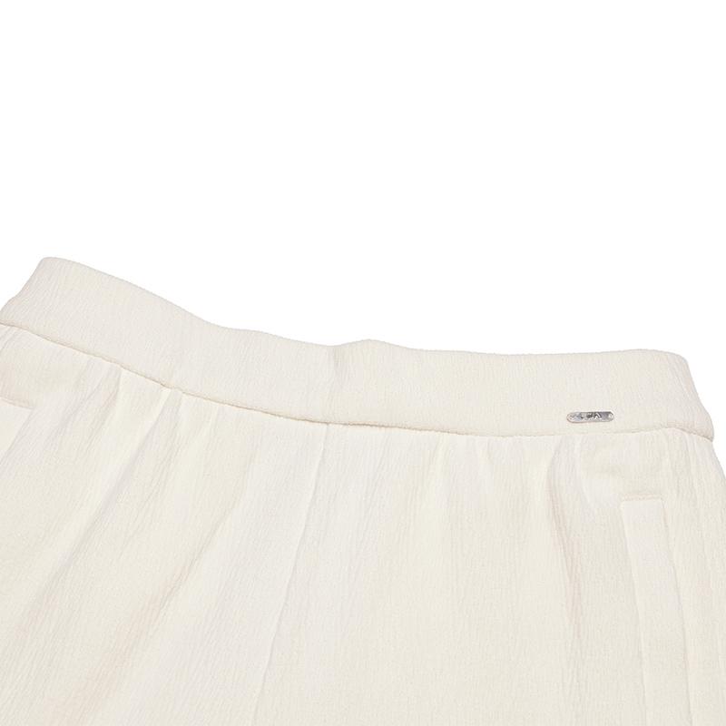 FILA Comfortable Loose Knit Wide Leg Casual Pants Women bottoms Ice-Cream-White F11W513602FIV