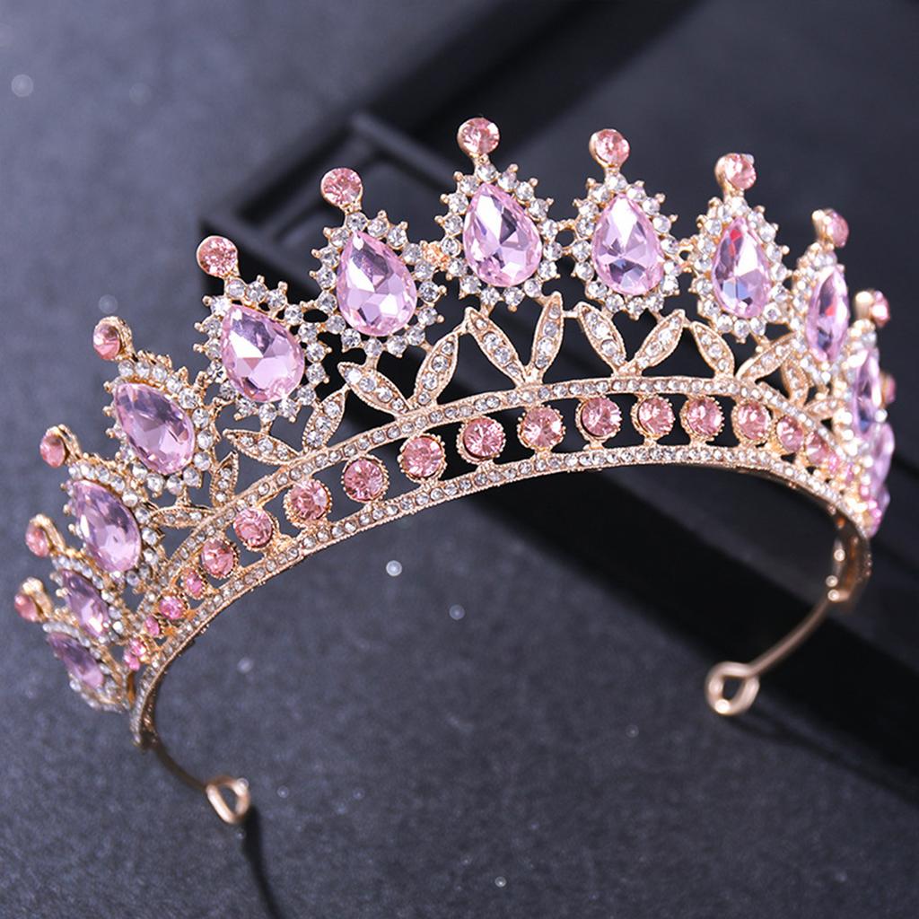 Full Crystal Rhinestones Crown Wedding Bride Tiara Glittering Headdress For Bride Bridesmaid Princess Costume Hair Accessories