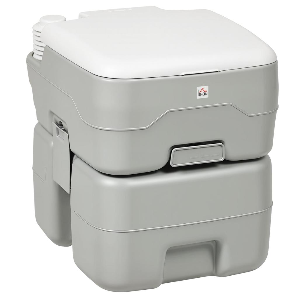 Portable Chemical Toilet, 20 L, Removable Waste Tank, 147 kg Load, 41.5 x 36.5 x 42 cm, HDPE