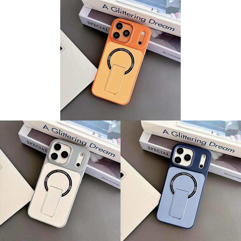 Apple Skin Feel Magnetic Stand Phone Case With Anti Slip Drop Protection For Daily Use