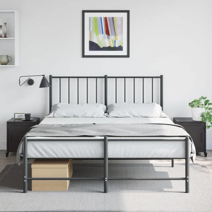 VidaXL Bedside Tables 2 Pcs Black 36x39x43.5 Cm Steel, Cabinet, Side Cabinet, Phone Stand, Bedside Table 846615