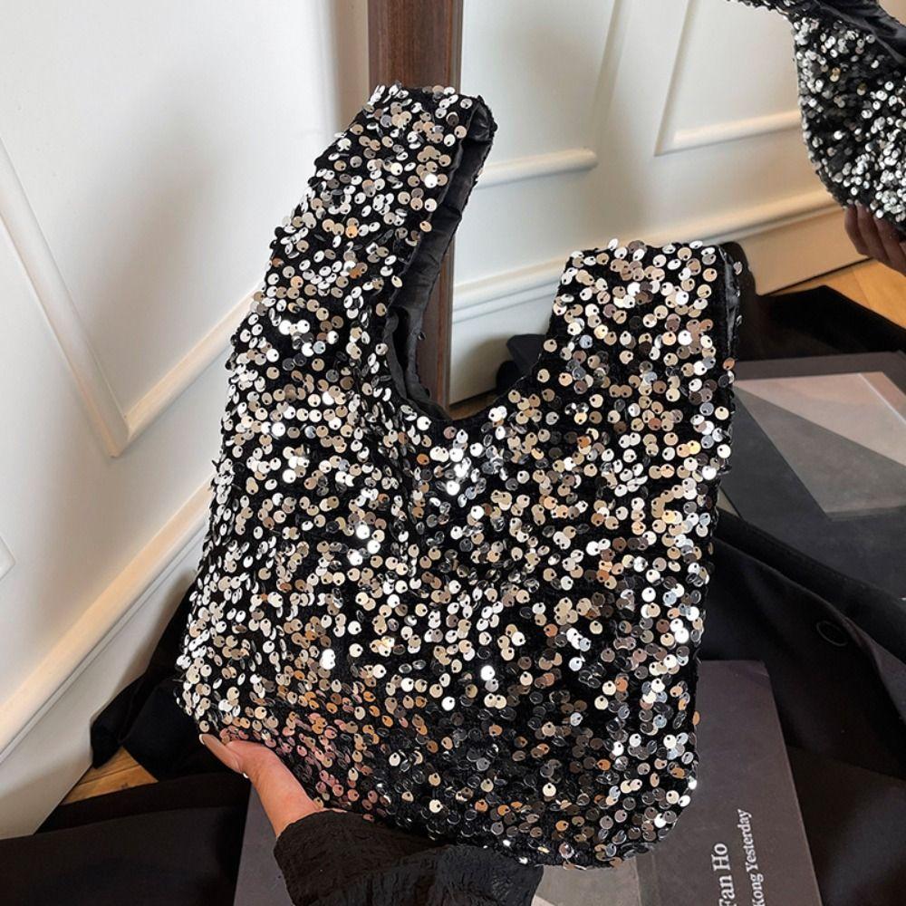 Casual Paillette Knot Giltter Cute Wrist Bag Cloth Sequin Evening Bag Girl