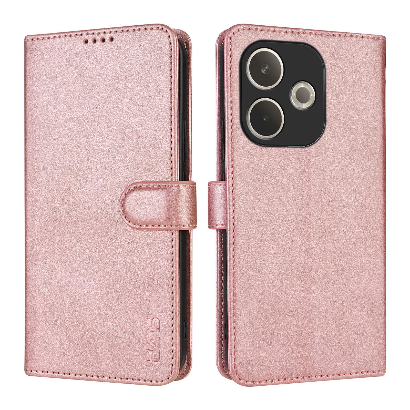 

AZNS For Oppo A5 Vitality Edition/A5 Pro 5G Case PU Leather Wallet Phone Cover Rose Gold