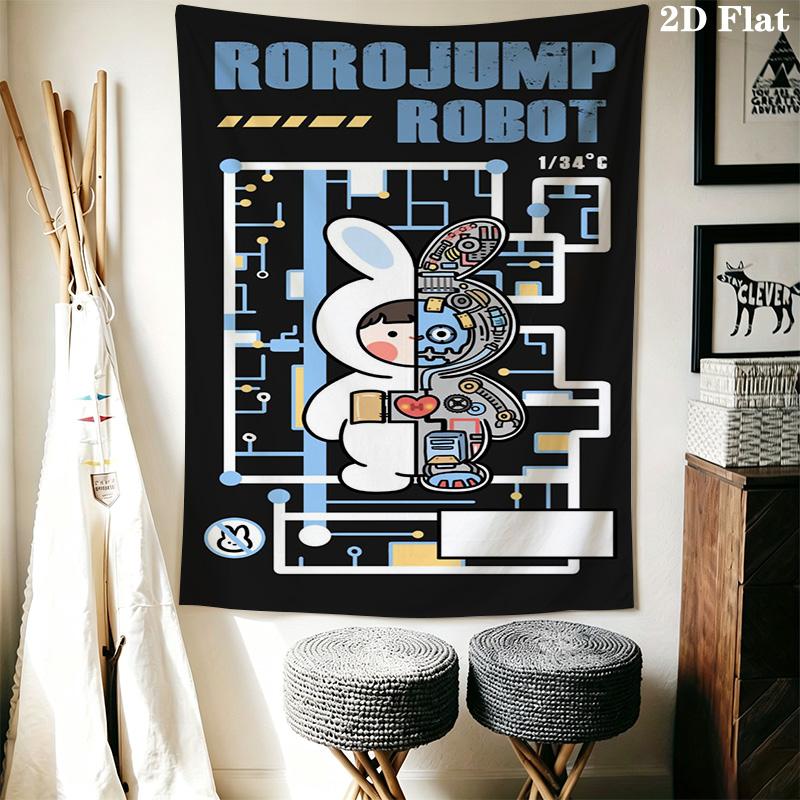 Roro Jump Robot Pattern Home Decor Tapestry, Wall Hanging, Decorative RV Wall Cloth.MGT0918593