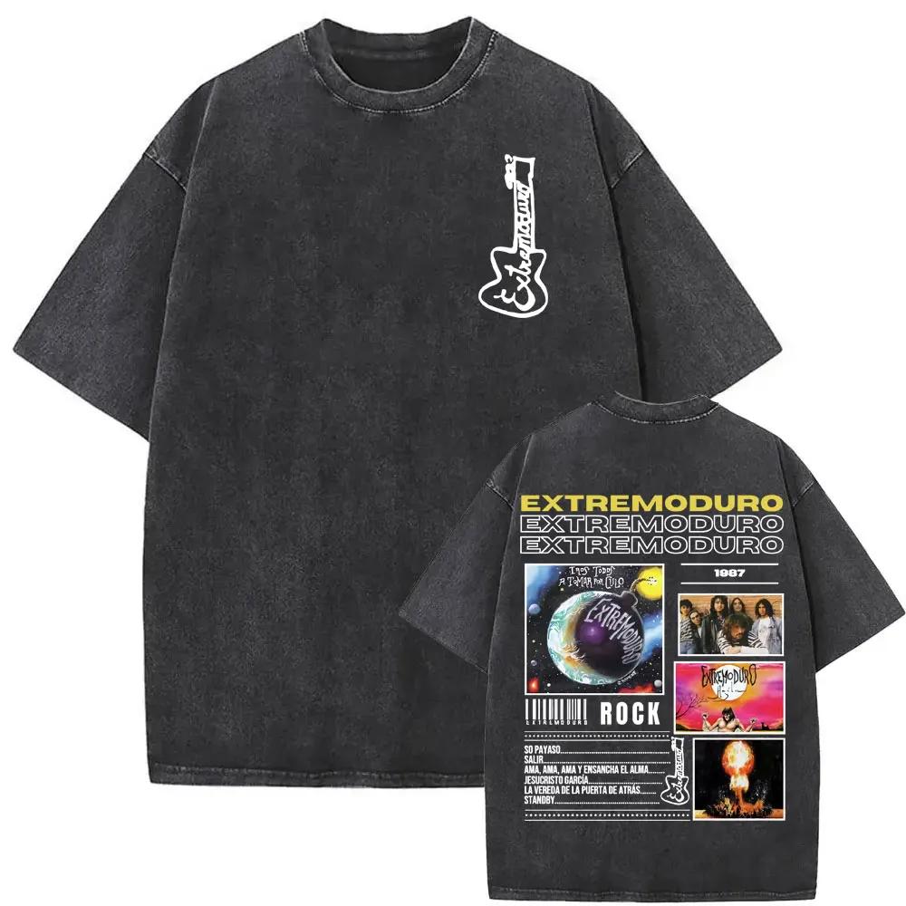 Washed Vintage Rock Band Extremoduro Graphic Tshirt Men Women Fashion Gothic Oversized T Shirt Man Casual Retro Cotton Tshirts