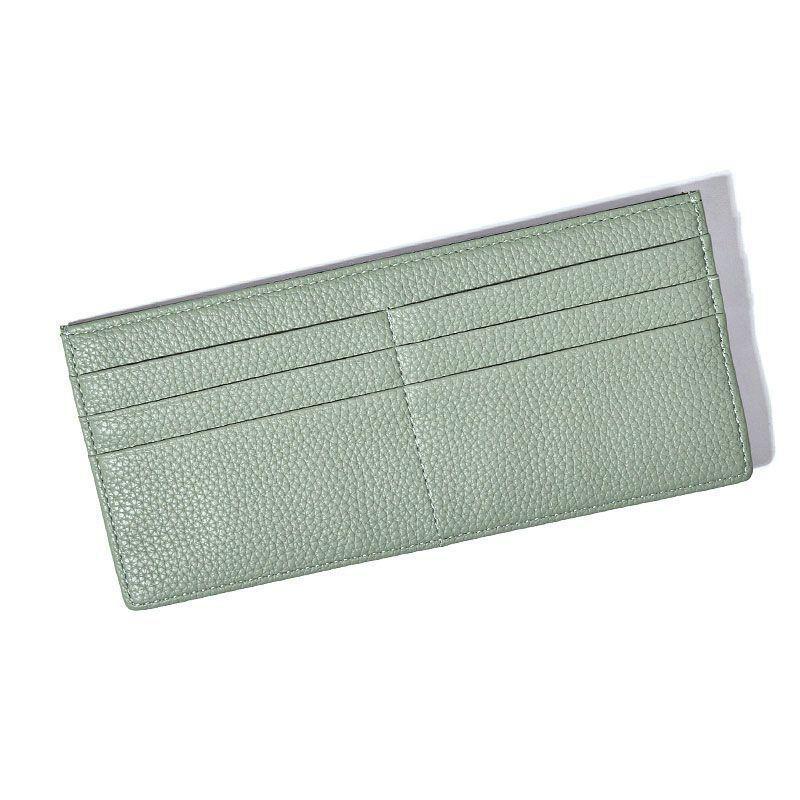 Womens Long Wallet Slim PU Leather With Texture Minimalist Design Multi-Card Holder Large Capacity Coin Purse
