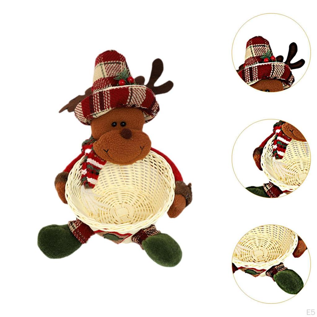 , Woven Basket, Christmas Decoration, Storage Desk Decoration for TV Cabinet, Bookshelf,