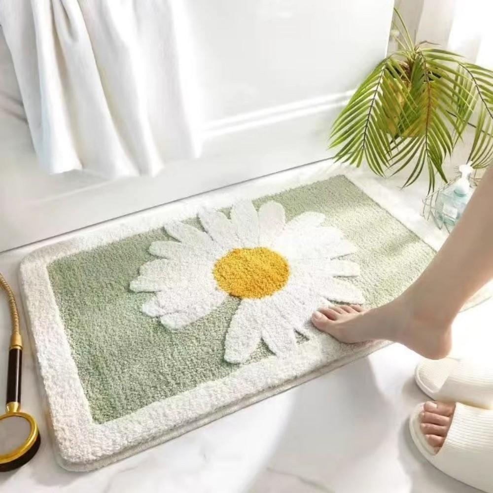 Daisy Pattern Bathroom Carpet Non Slip Small Fresh Flower Pattern Carpet Living Room Entrance Decora Carpet Home Decora